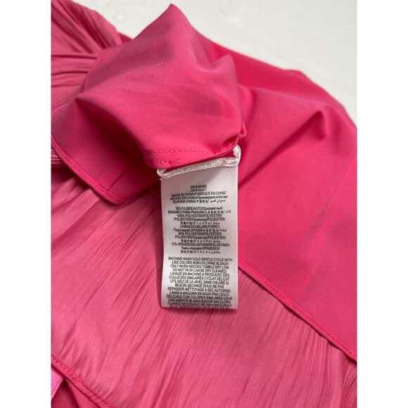 BCBGMaxAzria - Pink Shirred Satin Twist Front Top Size XL. NWOT - Picture 7 of 7